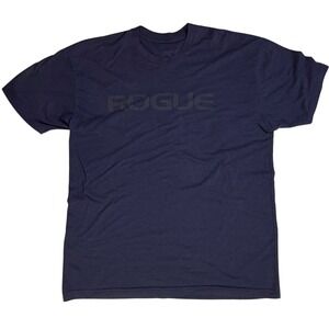 Rogue Fitness XL Navy Tonal Logo T Shirt CrossFit Gym USA Flag Athletic Tee